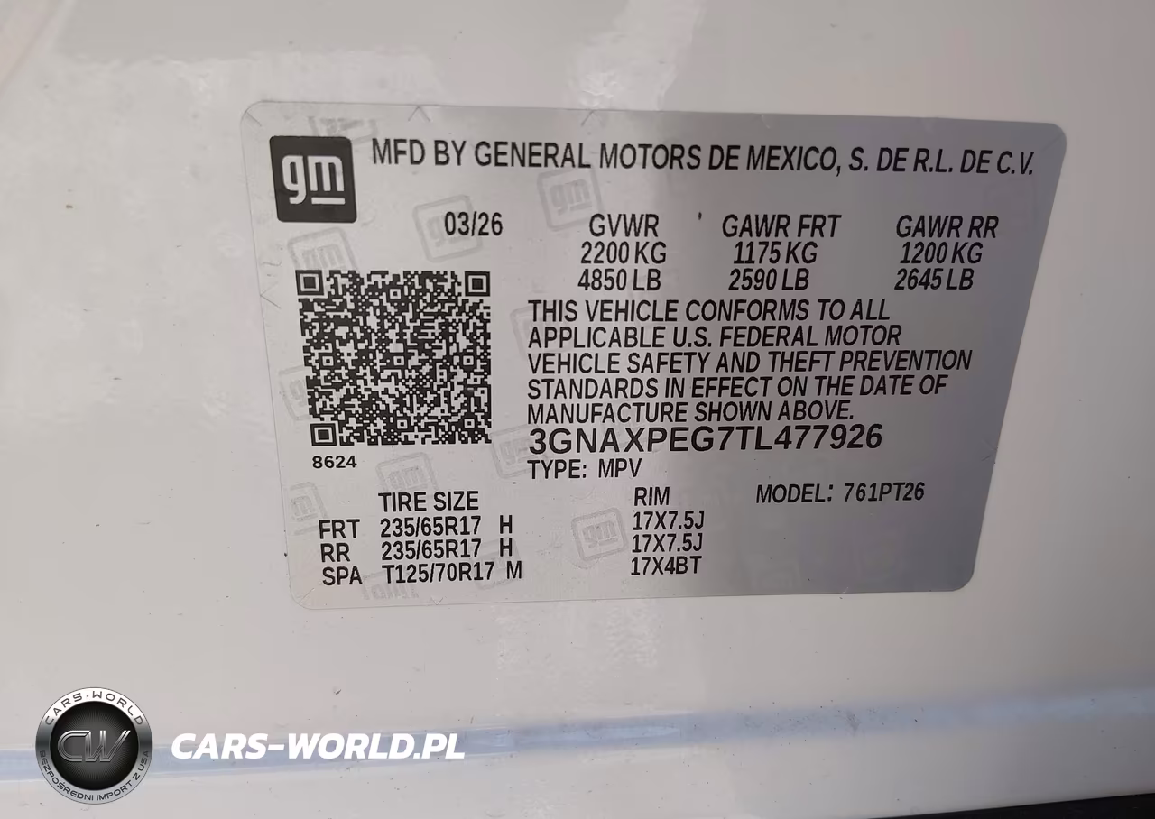 2026 Chevrolet Equinox Awd Lt VIN:3GNAXPEG7TL477926 - 9