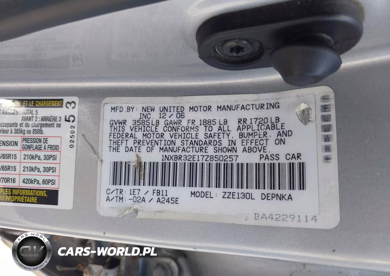 2007 Toyota Corolla Le VIN:1NXBR32E17Z850257 - 9