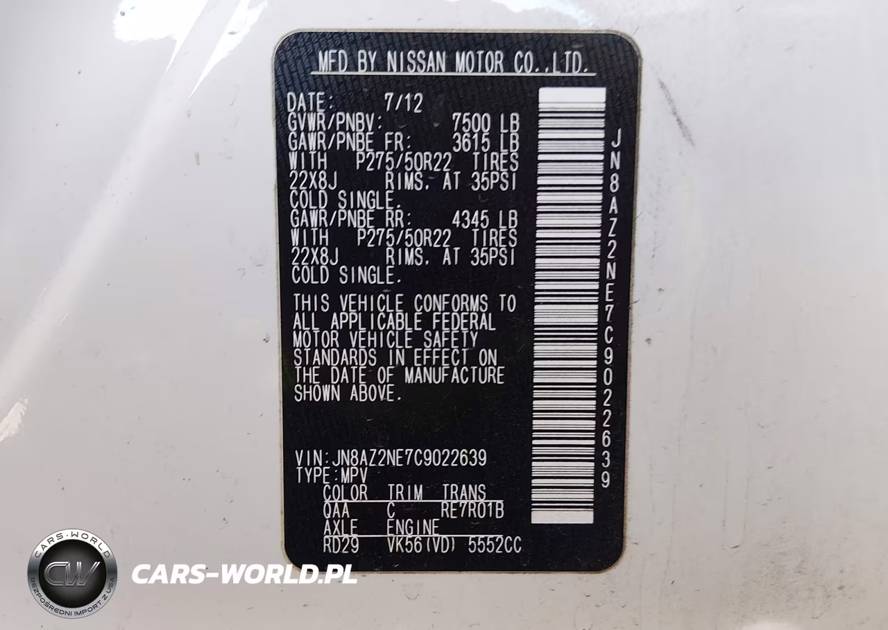 2012 Infiniti Qx56 VIN:JN8AZ2NE7C9022639 - 9