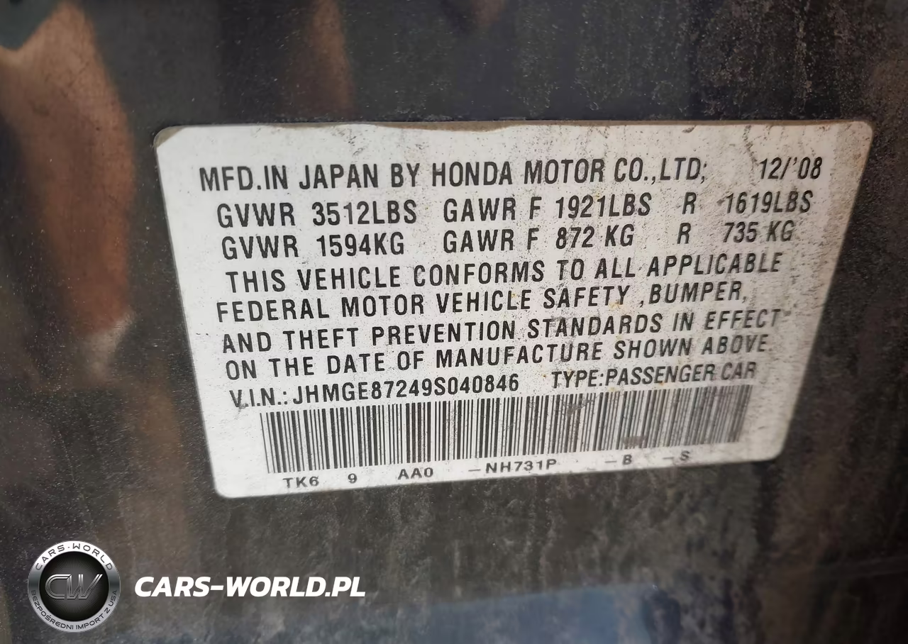 2009 Honda Fit VIN:JHMGE87249S040846 - 9