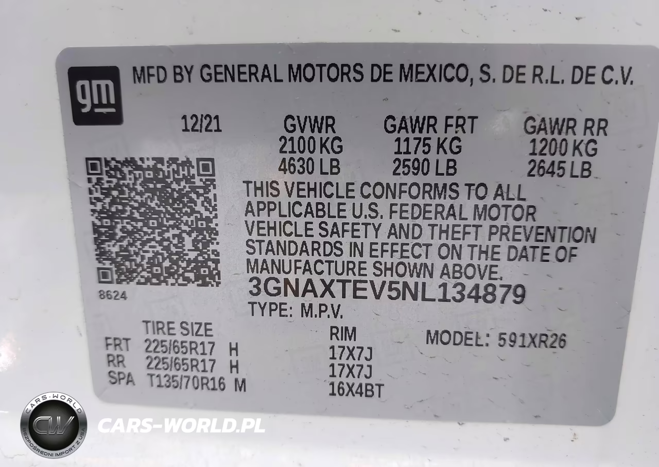 2022 Chevrolet Equinox Awd 2Fl VIN:3GNAXTEV5NL134879 - 9
