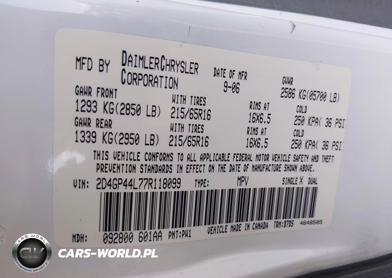 2007 Dodge Grand Caravan Sxt VIN:2D4GP44L77R118099 - 9