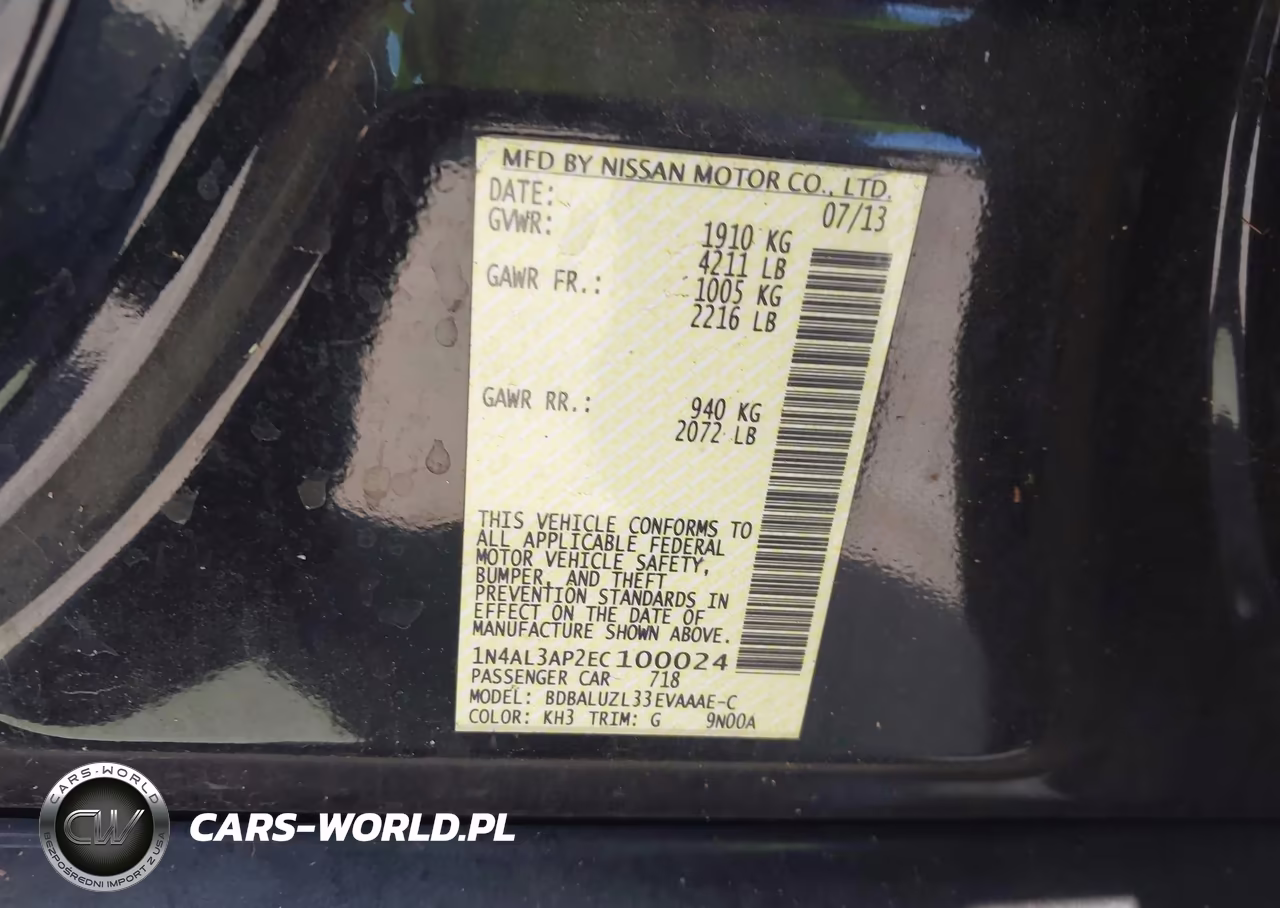 2014 Nissan Altima 2.5 Sv VIN:1N4AL3AP2EC100024 - 9