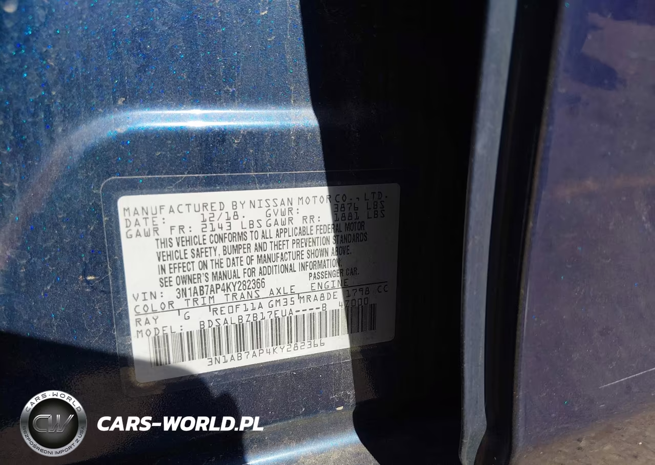 2019 Nissan Sentra S VIN:3N1AB7AP4KY282366 - 9