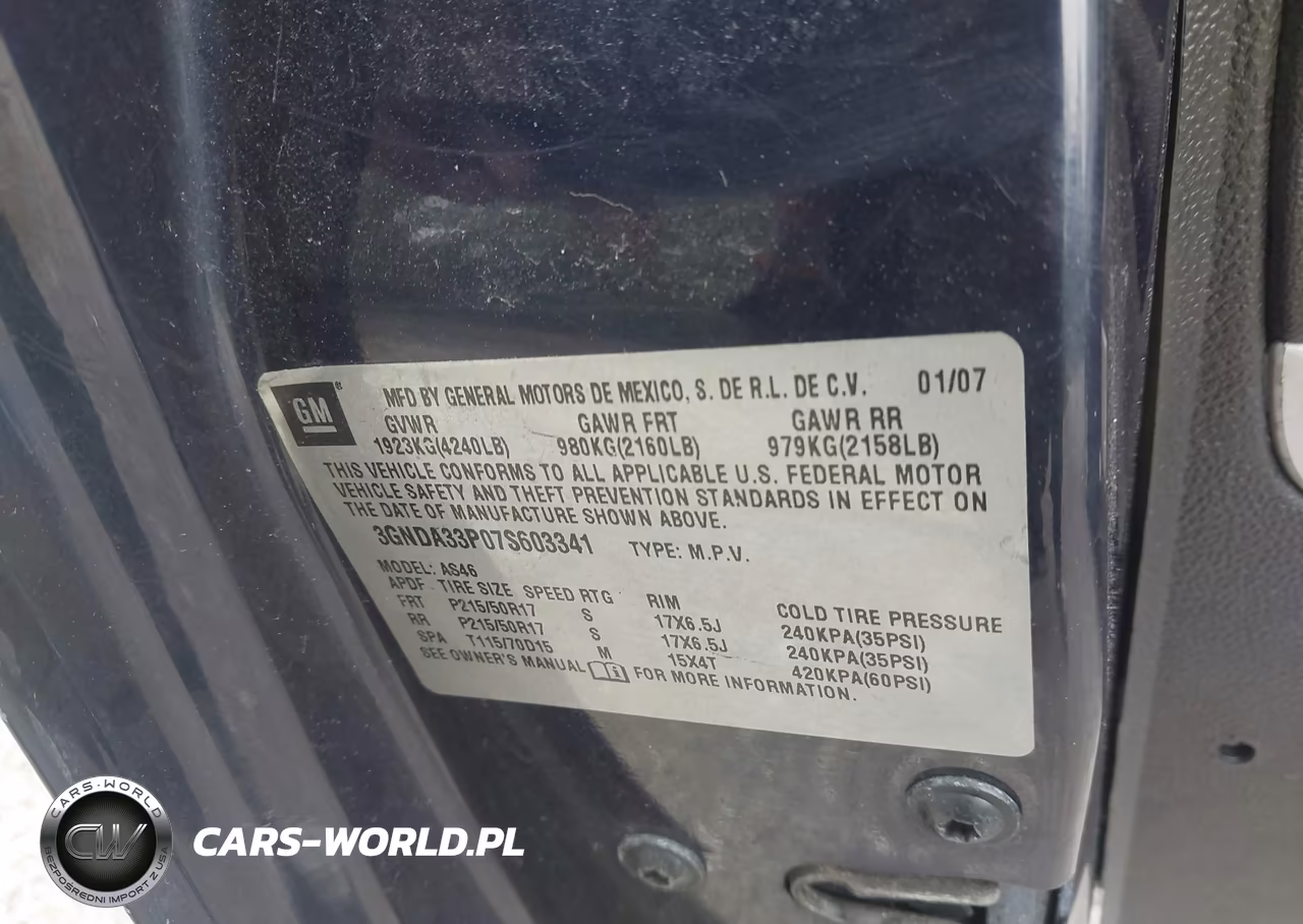 2007 Chevrolet Hhr Lt VIN:3GNDA33P07S603341 - 9