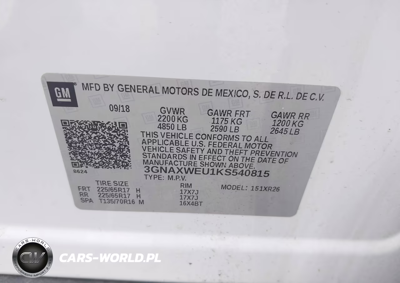 2019 Chevrolet Equinox Lt VIN:3GNAXWEU1KS540815 - 9