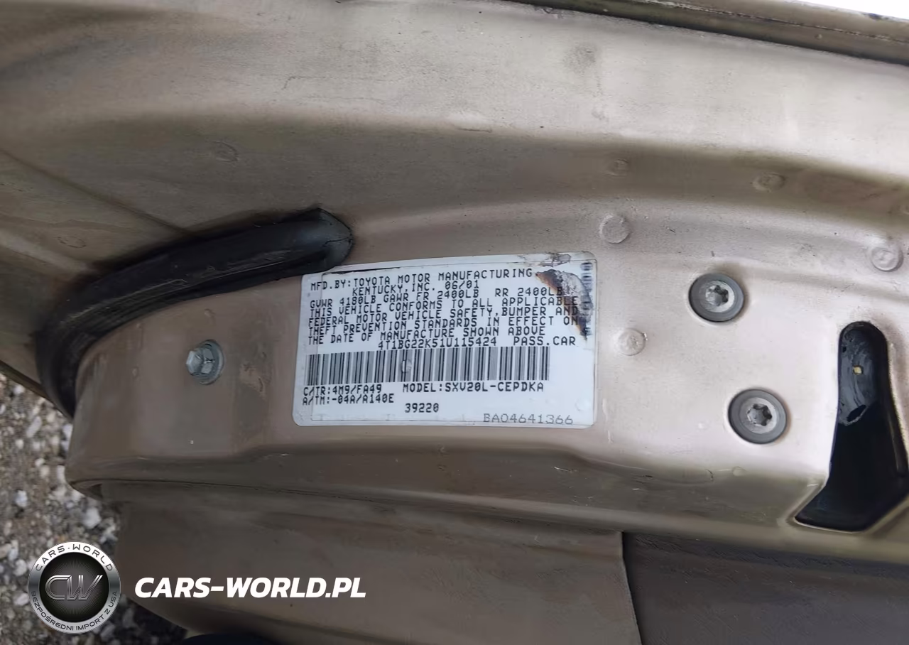 2001 Toyota Camry Ce VIN:4T1BG22K51U115424 - 9