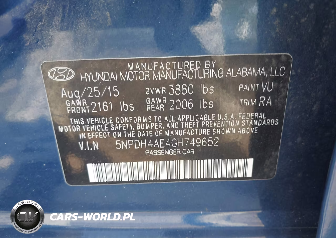2016 Hyundai Elantra Se VIN:5NPDH4AE4GH749652 - 9