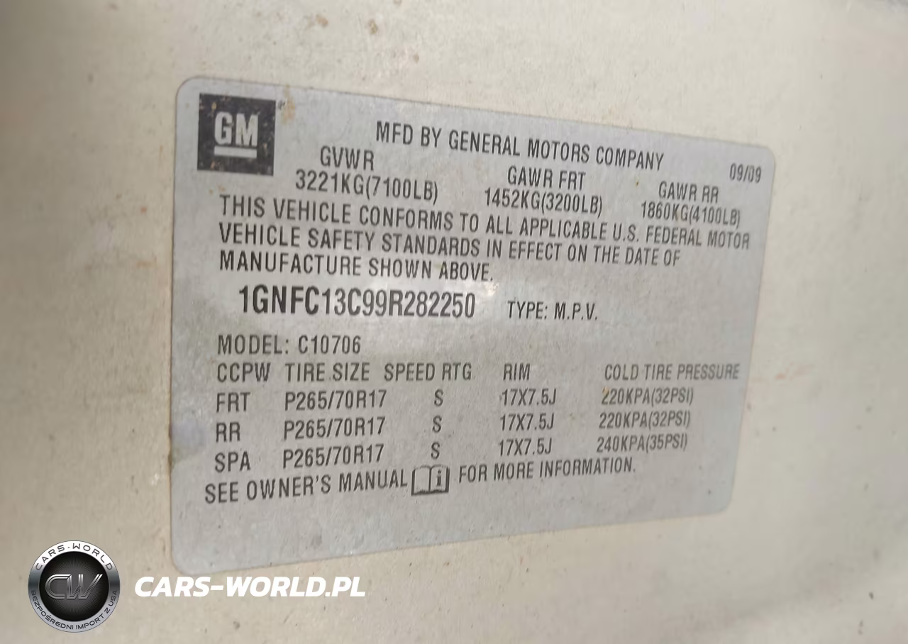 2009 Chevrolet Tahoe Ls VIN:1GNFC13C99R282250 - 9
