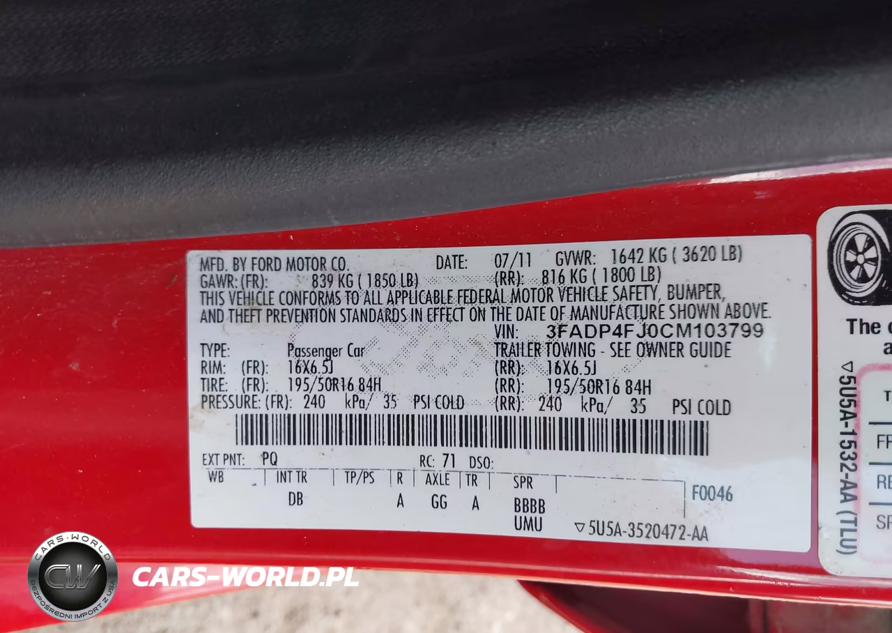 2012 Ford Fiesta Ses VIN:3FADP4FJ0CM103799 - 9