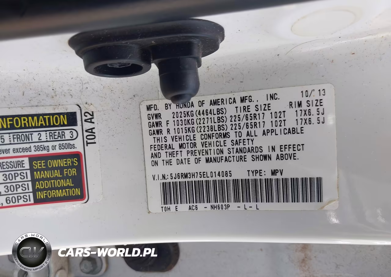 2014 Honda Cr-V Ex-L VIN:5J6RM3H75EL014085 - 9