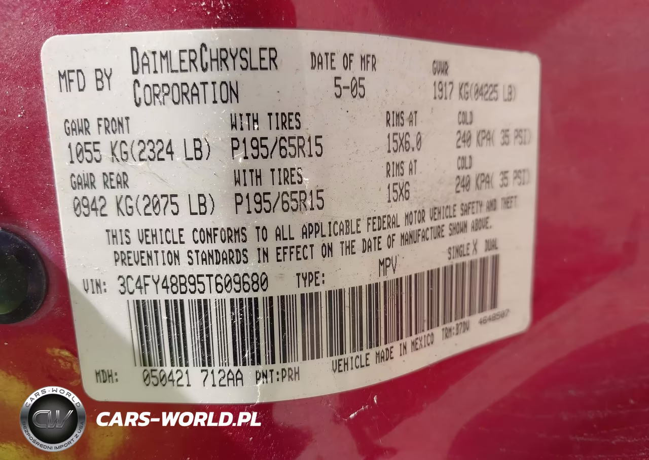 2005 Chrysler Pt Cruiser VIN:3C4FY48B95T609680 - 9
