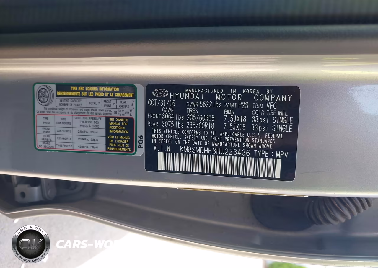 2017 Hyundai Santa Fe Se VIN:KM8SMDHF3HU223436 - 9