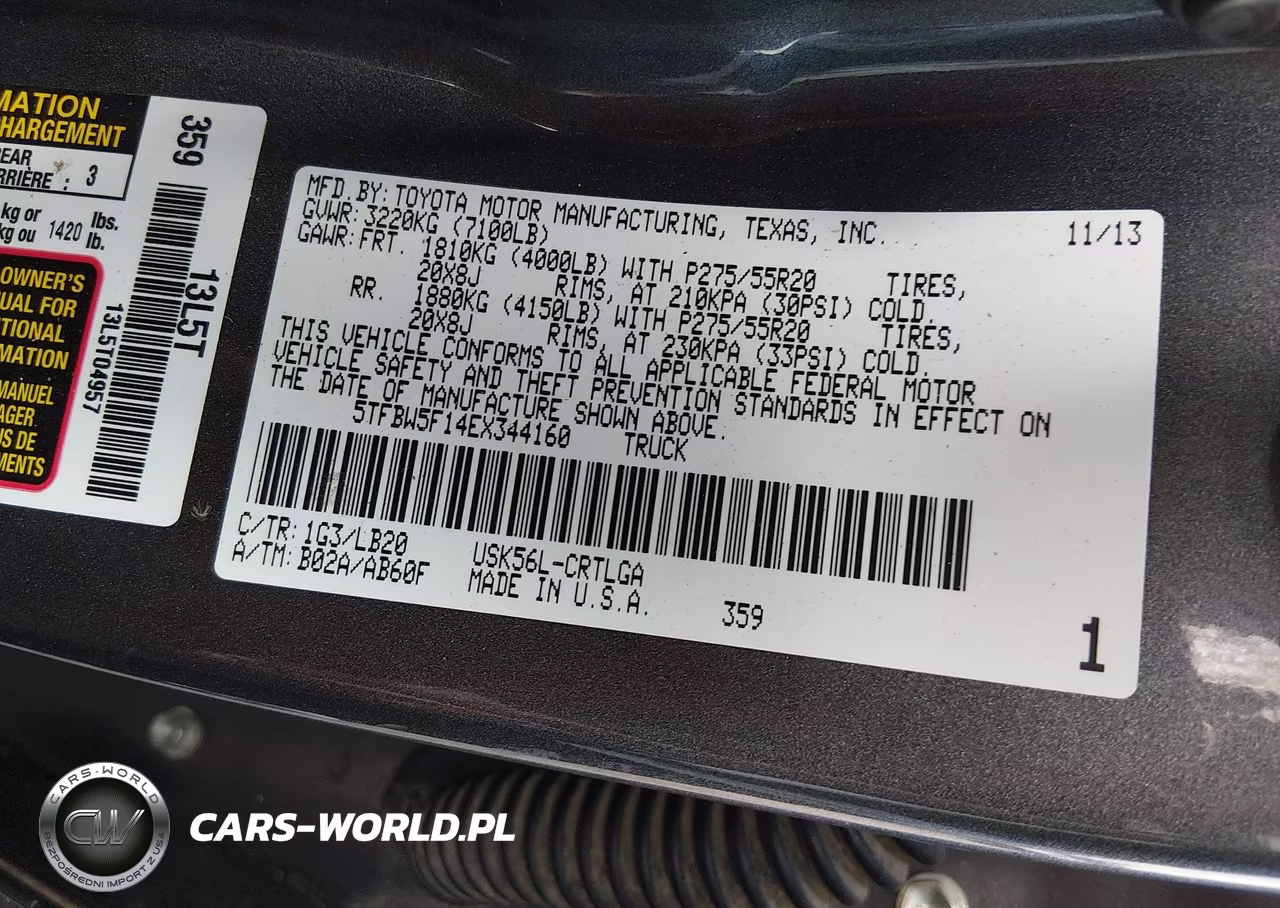 2014 Toyota Tundra Limited 5.7L V8 VIN:5TFBW5F14EX344160 - 9
