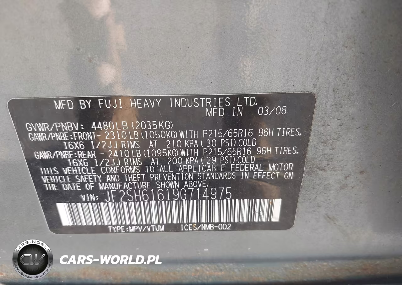 2009 Subaru Forester 2.5X VIN:JF2SH61619G714975 - 9