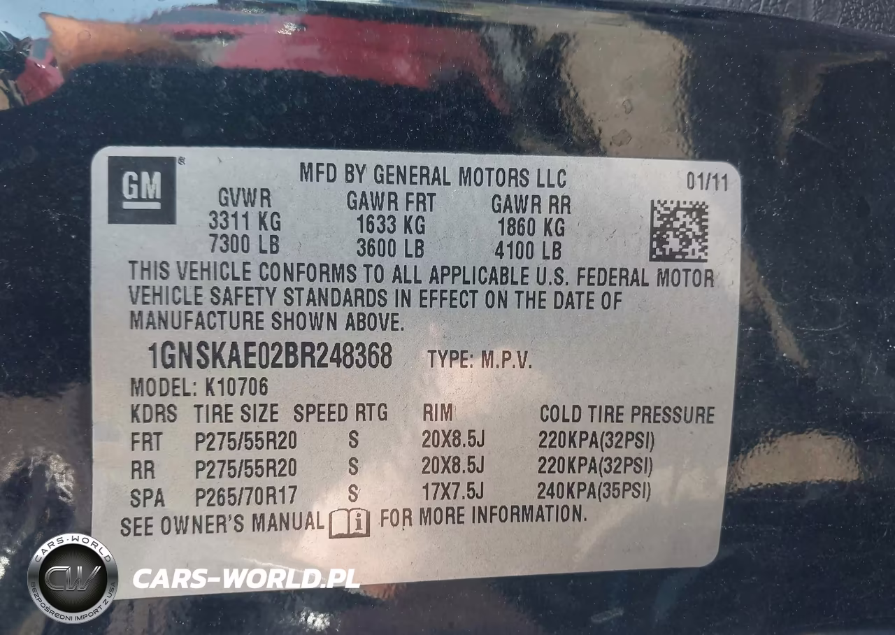 2011 Chevrolet Tahoe Ls VIN:1GNSKAE02BR248368 - 9