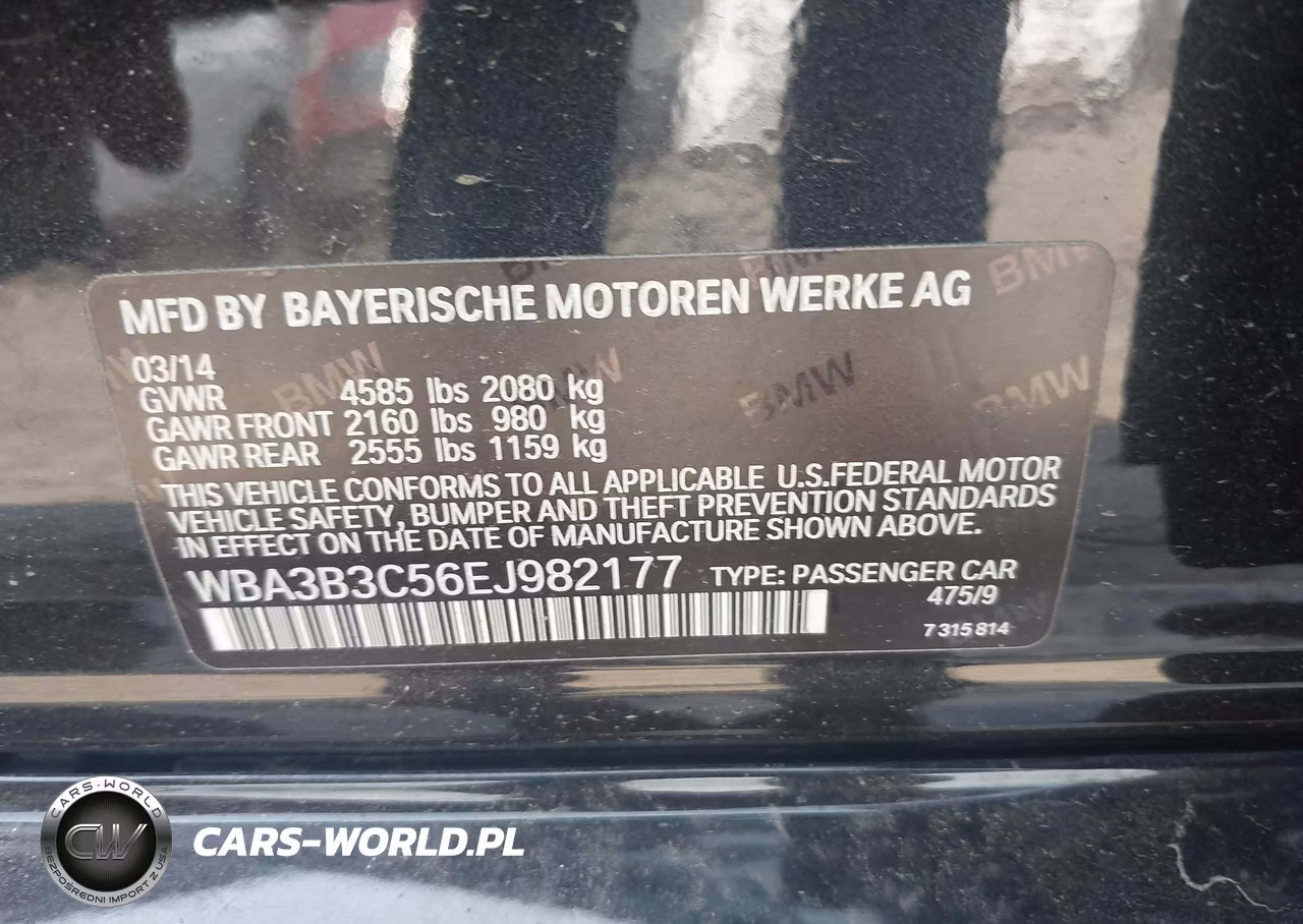 2014 BMW 328I xDrive VIN:WBA3B3C56EJ982177 - 9