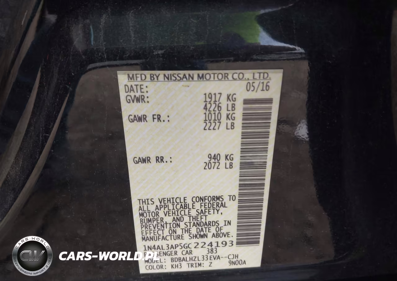 2016 Nissan Altima 2.5 Sr VIN:1N4AL3AP5GC224193 - 9