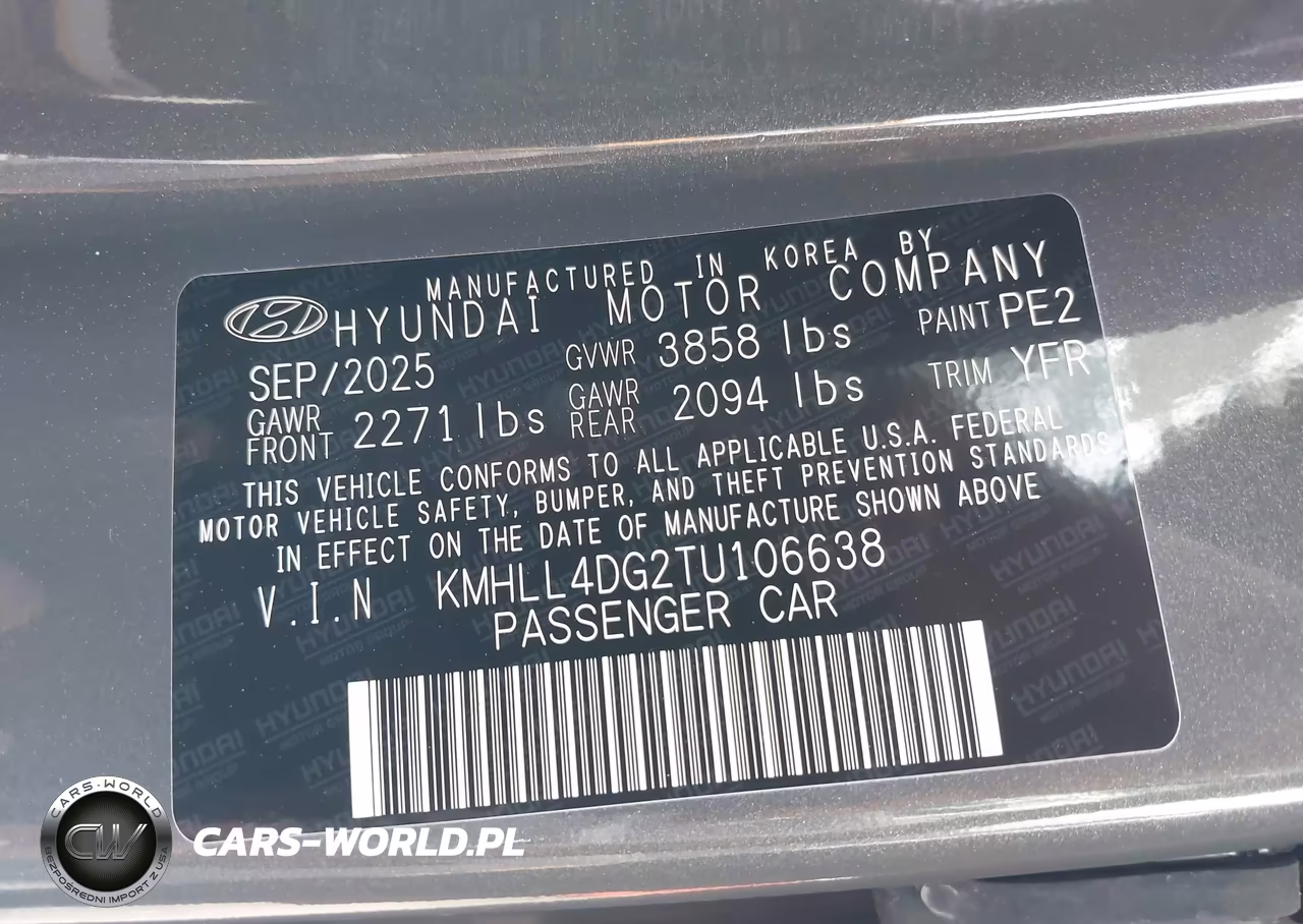 2026 Hyundai Elantra Se VIN:KMHLL4DG2TU106638 - 9