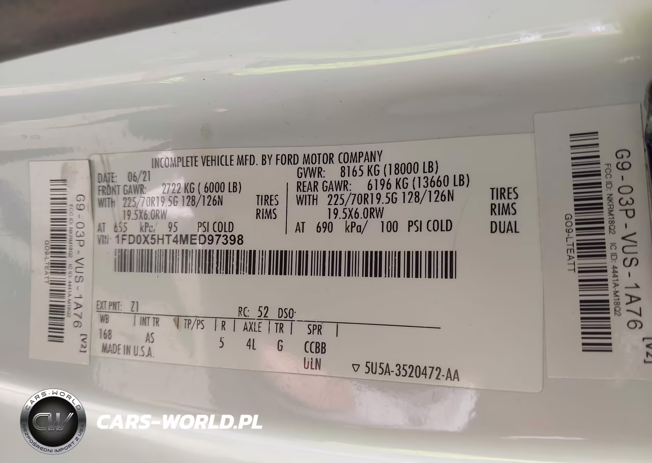 2021 Ford Super Duty F-550 Drw Xl VIN:1FD0X5HT4MED97398 - 9