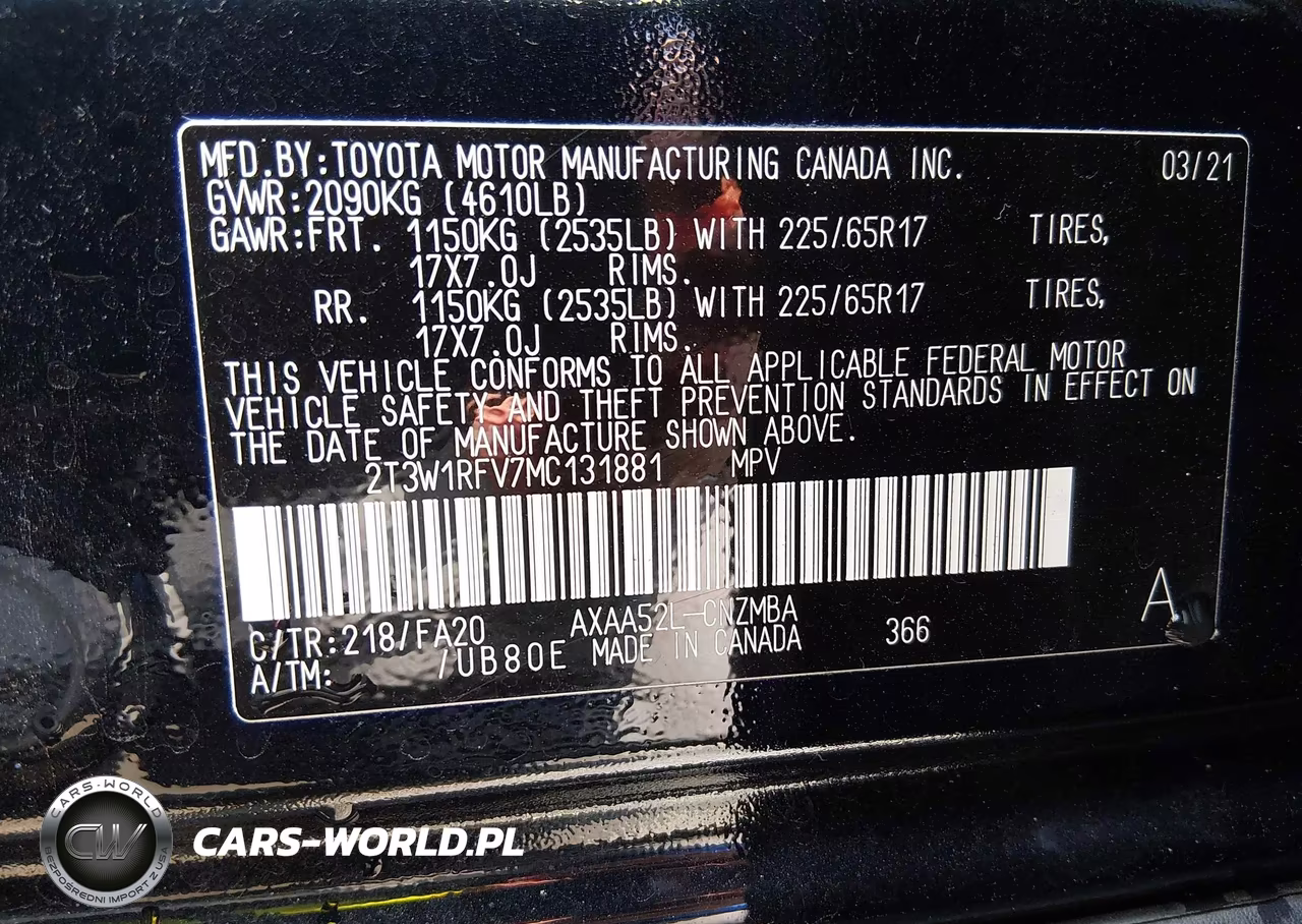 2021 Toyota Rav4 Xle VIN:2T3W1RFV7MC131881 - 9