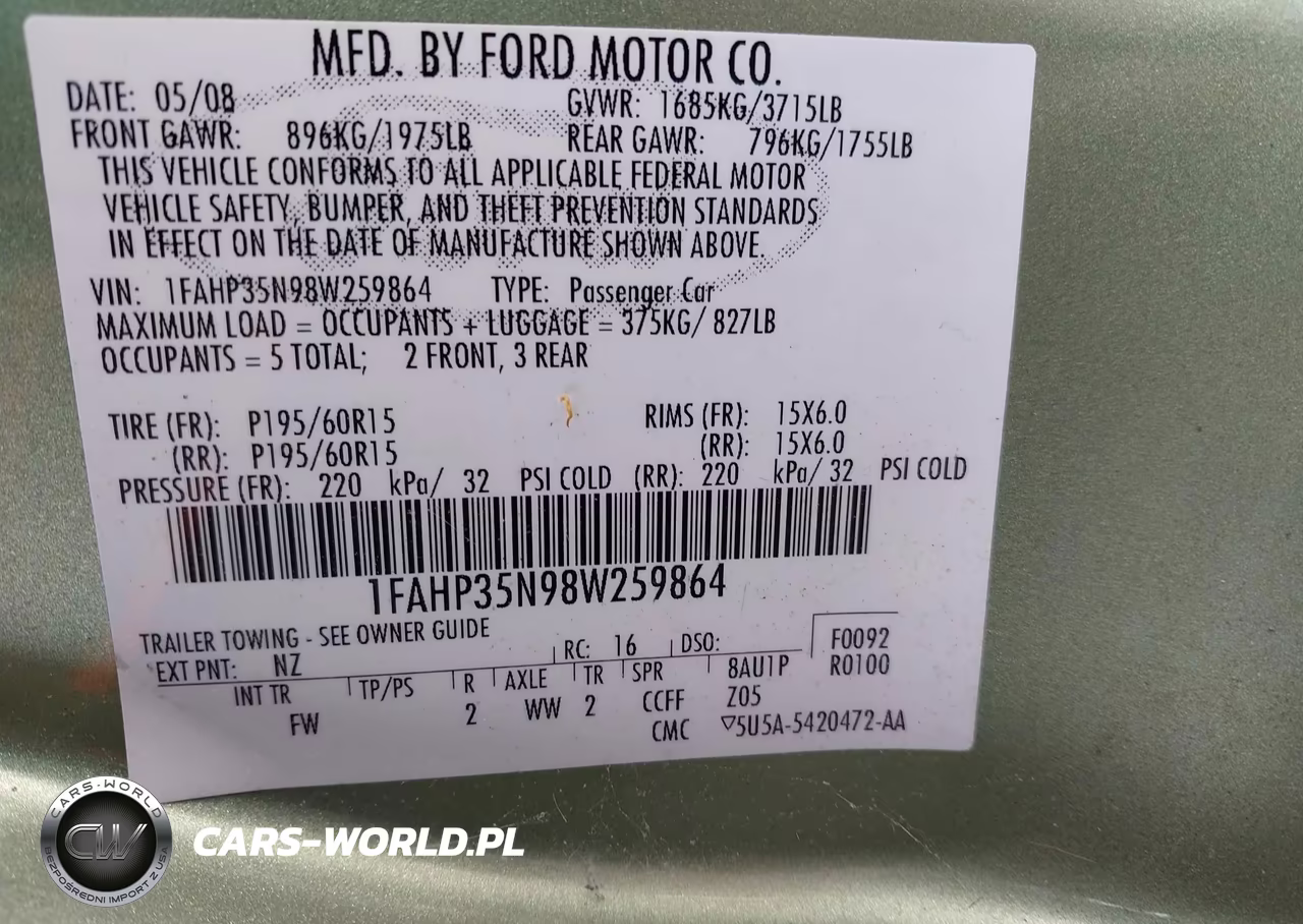 2008 Ford Focus Se-Ses VIN:1FAHP35N98W259864 - 9