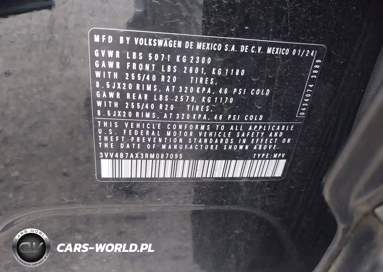 2024 Volkswagen Tiguan 2.0T Sel R-Line VIN:3VV4B7AX3RM087095 - 9