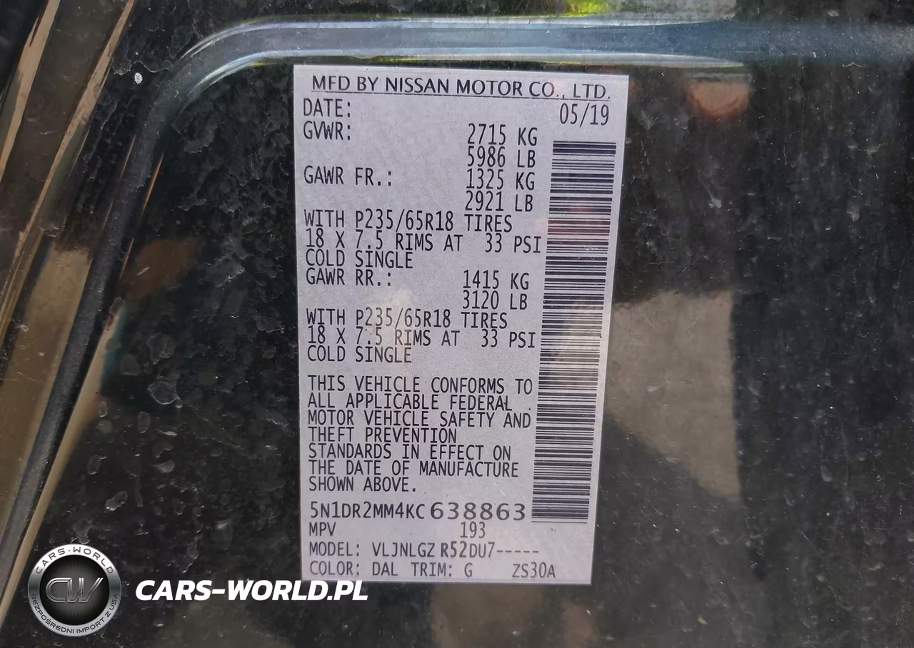 2019 Nissan Pathfinder Sl VIN:5N1DR2MM4KC638863 - 9