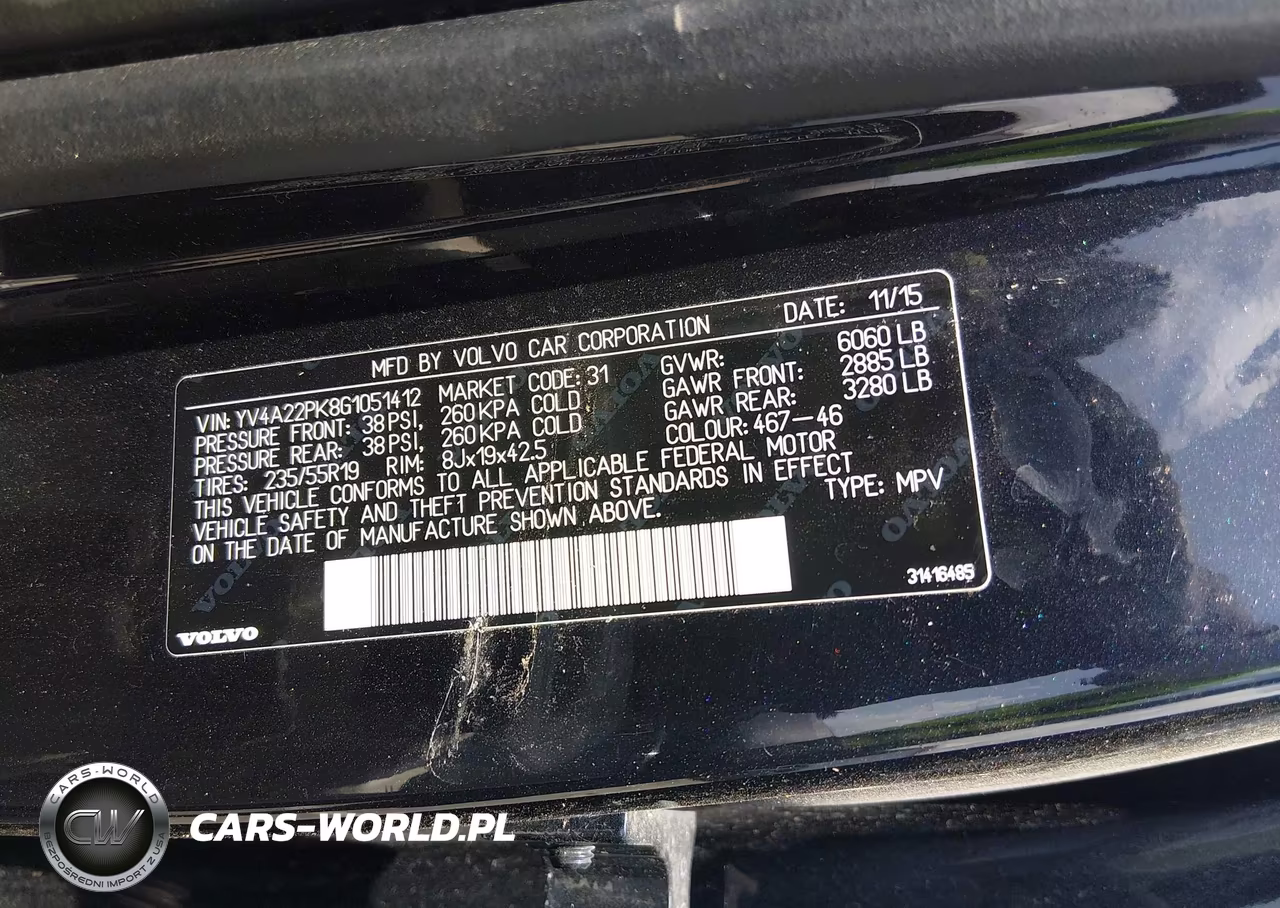 2016 Volvo Xc90 T6 Momentum VIN:YV4A22PK8G1051412 - 9