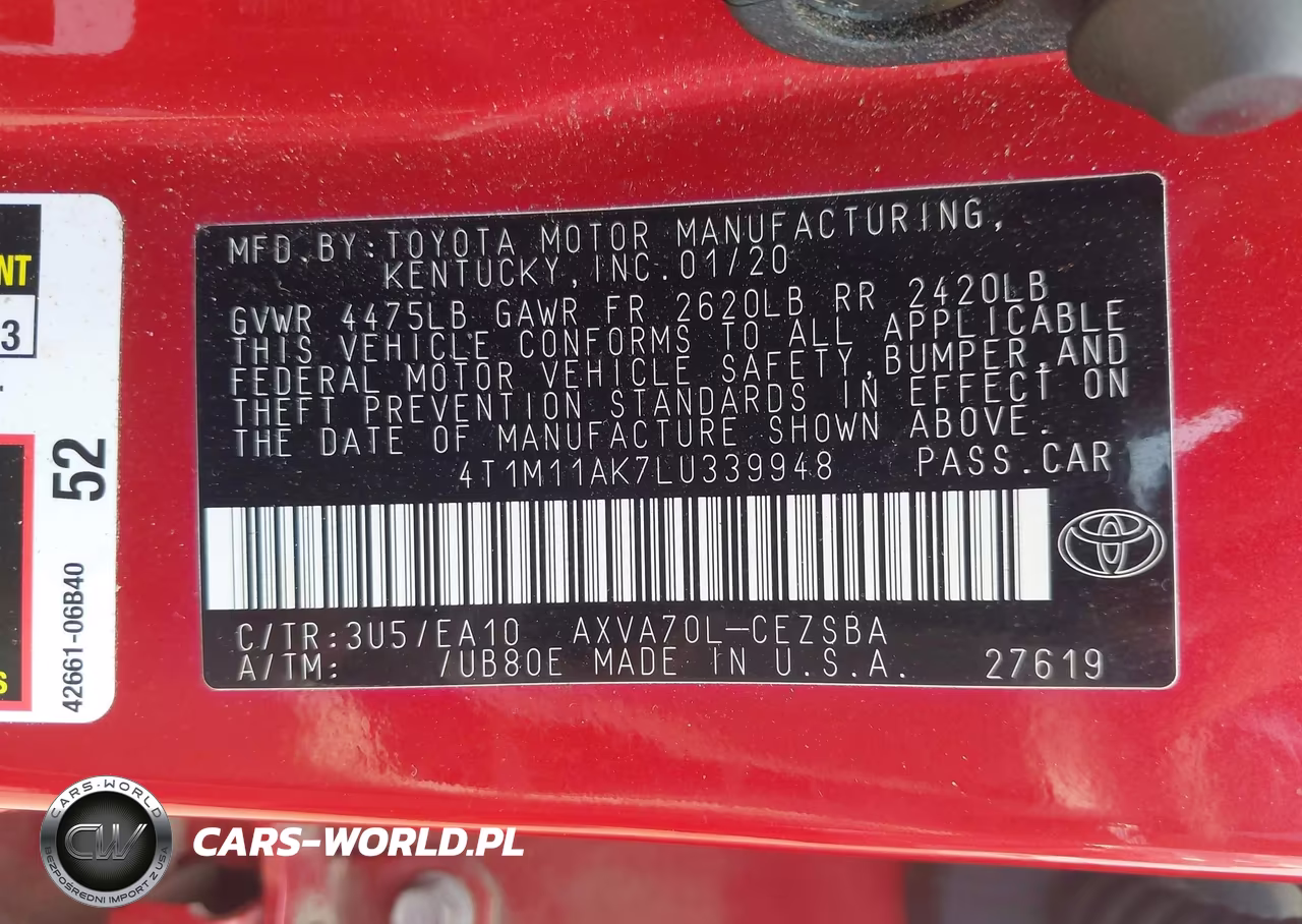 2020 Toyota Camry Se VIN:4T1M11AK7LU339948 - 9