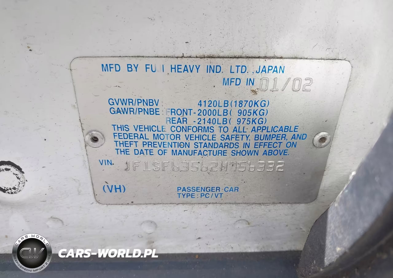 2002 Subaru Forester L VIN:JF1SF63562H756332 - 9