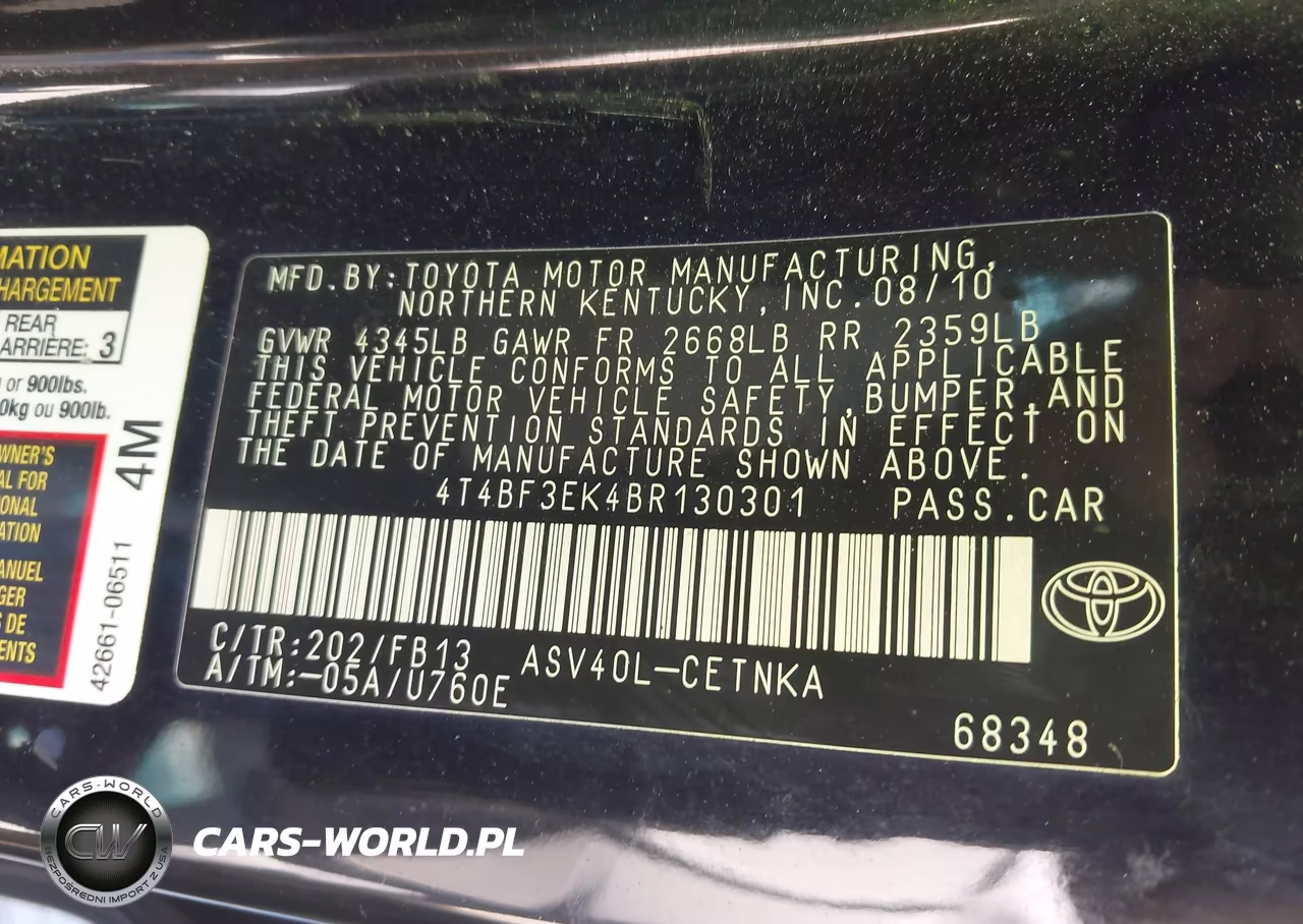 2011 Toyota Camry Le VIN:4T4BF3EK4BR130301 - 9