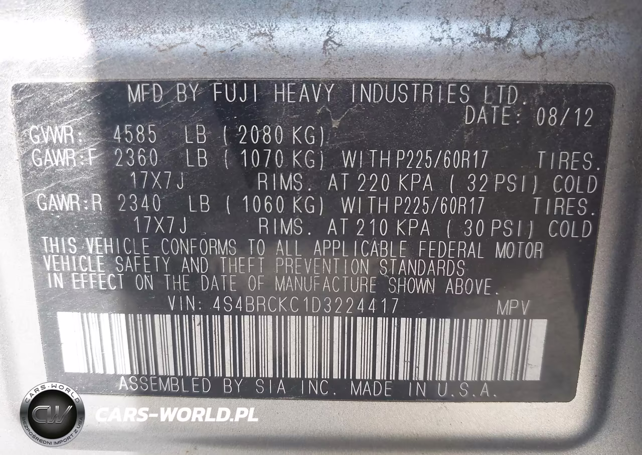 2013 Subaru Outback 2.5I Limited VIN:4S4BRCKC1D3224417 - 9