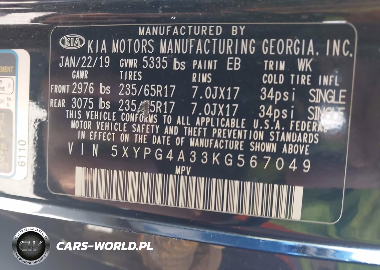 2019 Kia Sorento 2.4L L VIN:5XYPG4A33KG567049 - 9