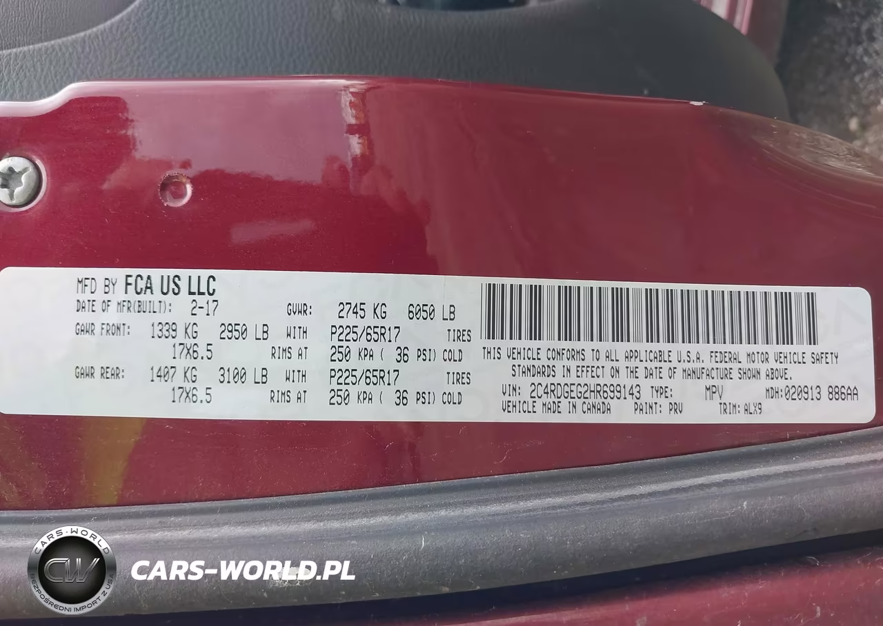 2017 Dodge Grand Caravan Gt VIN:2C4RDGEG2HR699143 - 9