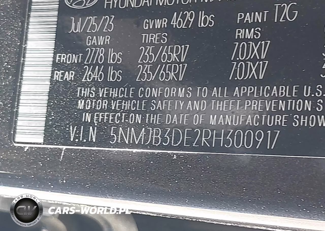 2024 Hyundai Tucson Sel VIN:5NMJB3DE2RH300917 - 9