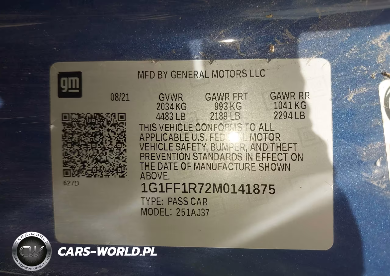 2021 Chevrolet Camaro Rwd Lt1 VIN:1G1FF1R72M0141875 - 9