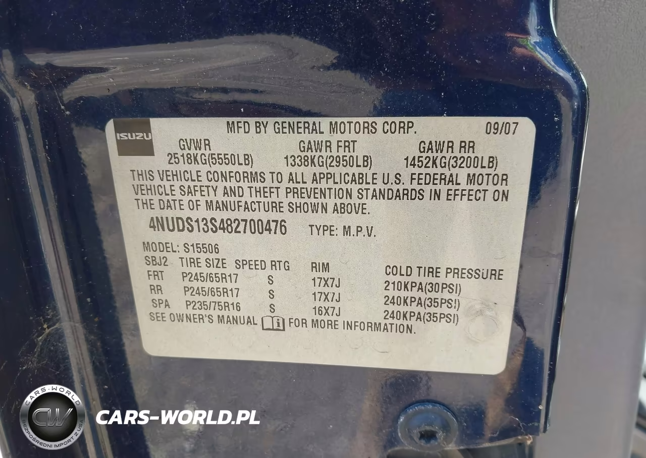 2008 Isuzu Ascender S VIN:4NUDS13S482700476 - 9