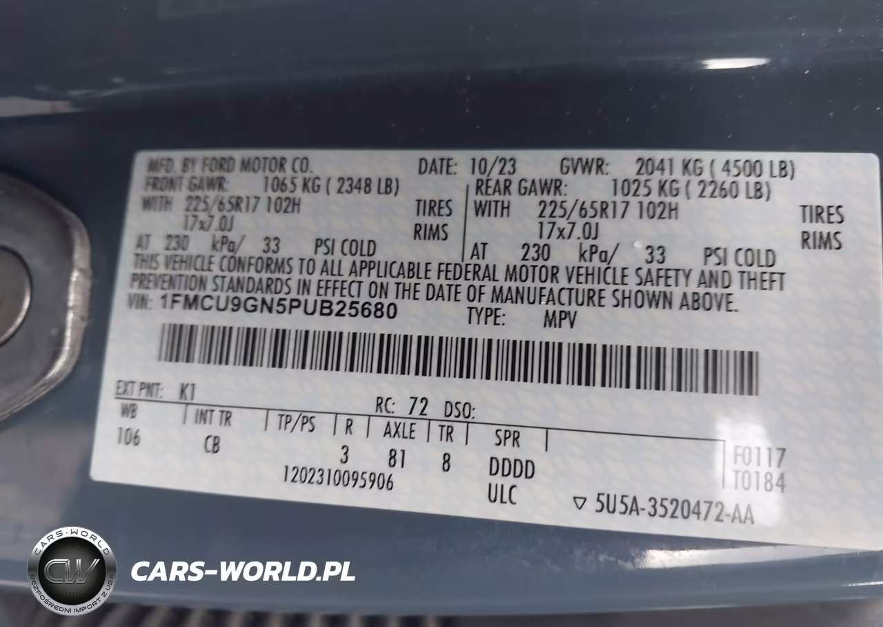 2023 Ford Escape Active VIN:1FMCU9GN5PUB25680 - 9