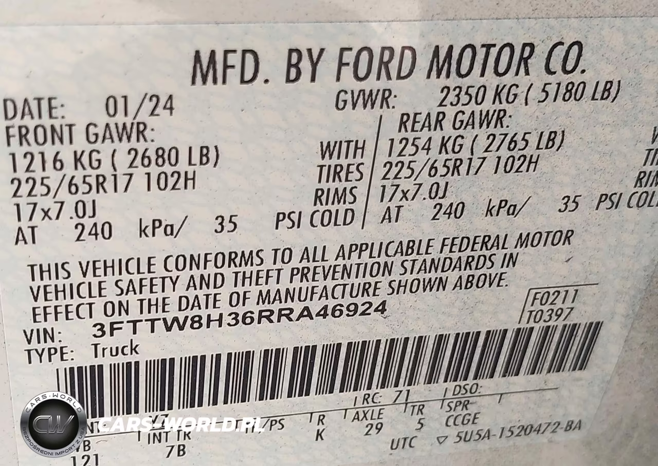 2024 Ford Maverick Xlt VIN:3FTTW8H36RRA46924 - 9