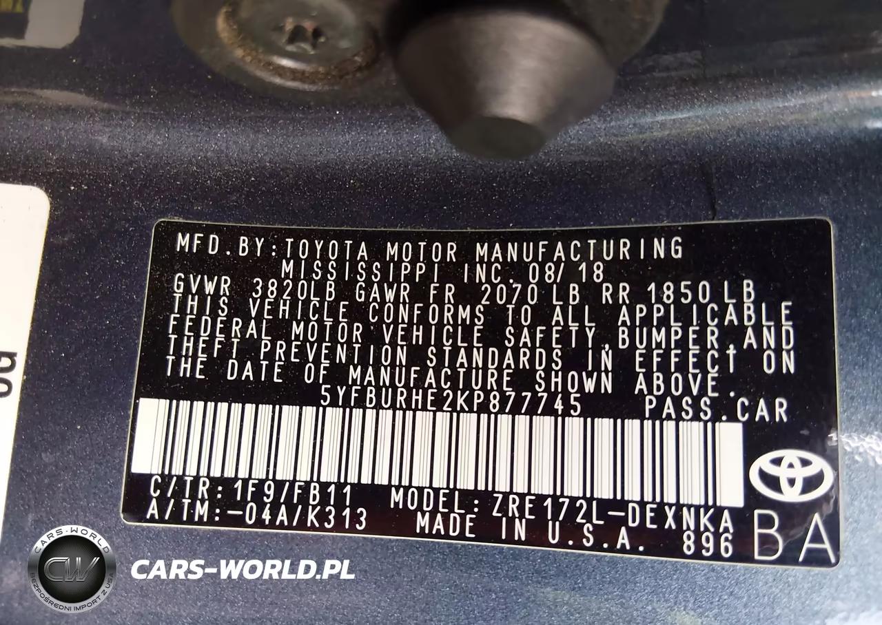 2019 Toyota Corolla Le VIN:5YFBURHE2KP877745 - 9