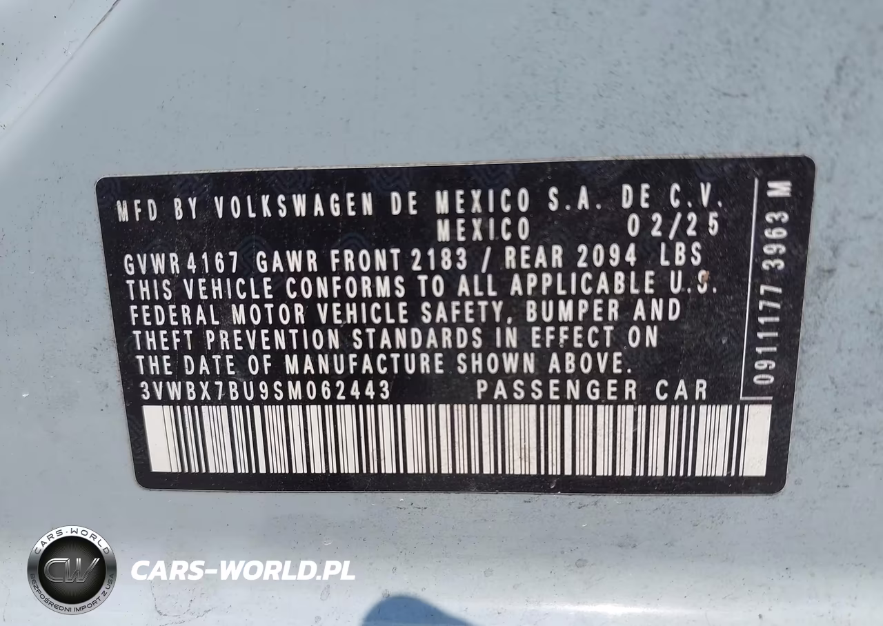2025 Volkswagen Jetta 1.5T Sport VIN:3VWBX7BU9SM062443 - 9