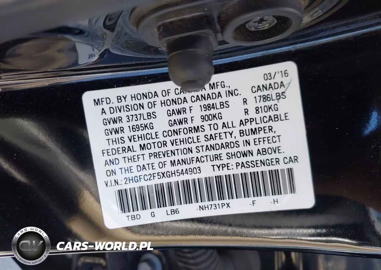 2016 Honda Civic Lx VIN:2HGFC2F5XGH544903 - 9