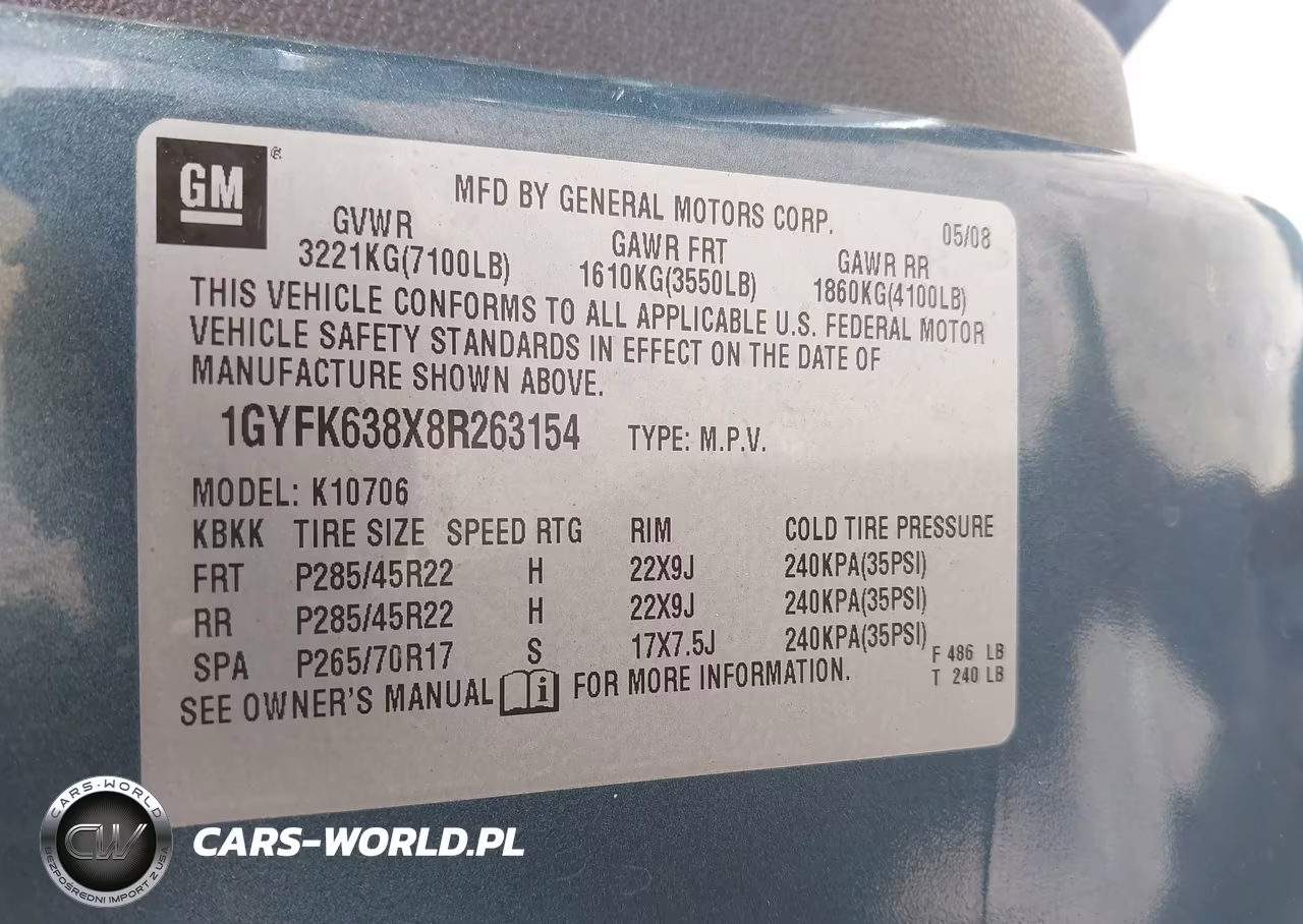 2008 Cadillac Escalade VIN:1GYFK638X8R263154 - 9