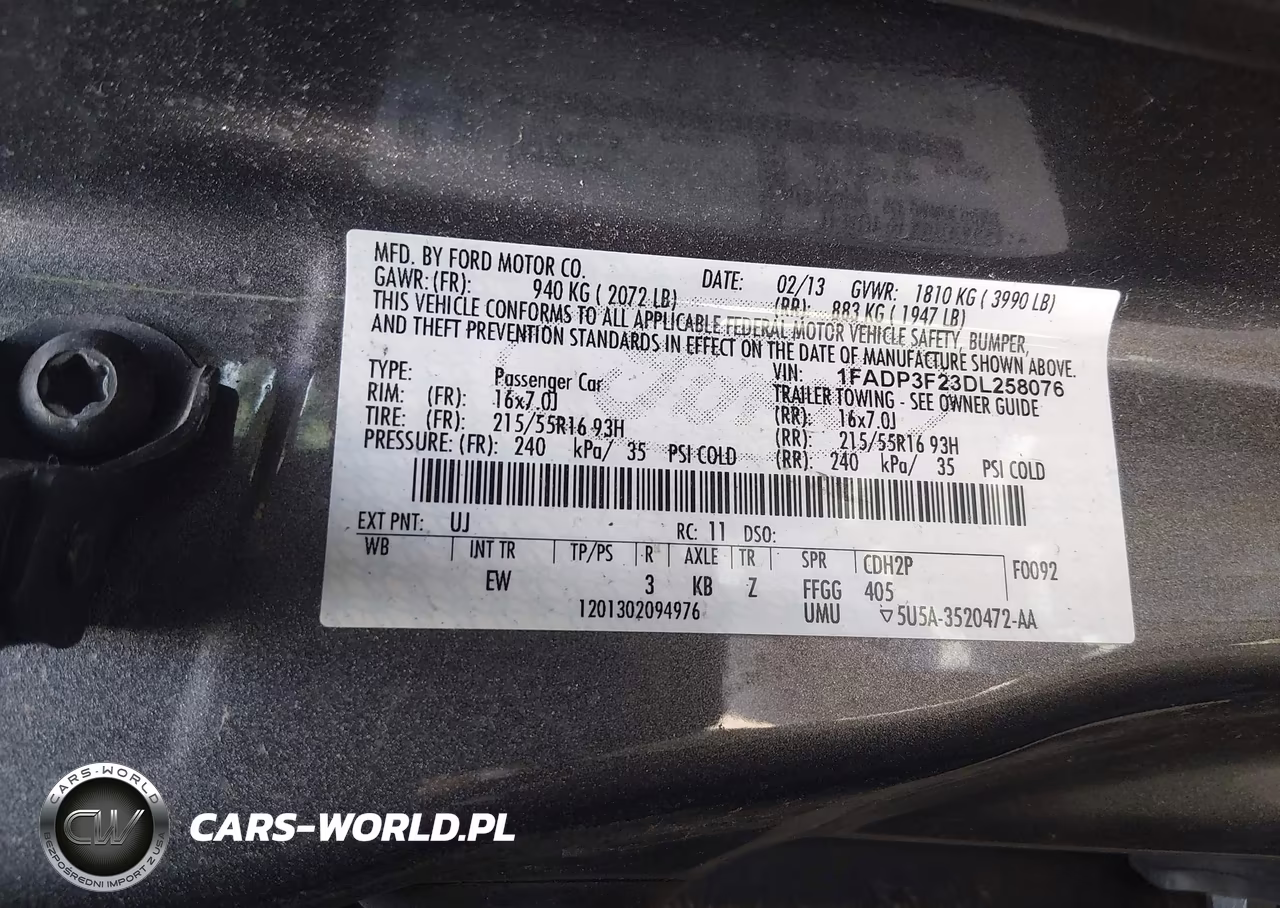 2013 Ford Focus Se VIN:1FADP3F23DL258076 - 9