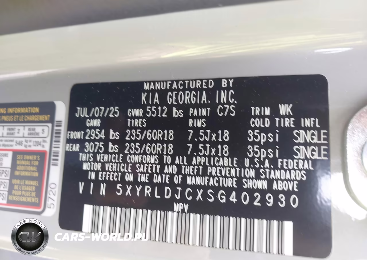 2025 Kia Sorento S VIN:5XYRLDJCXSG402930 - 8