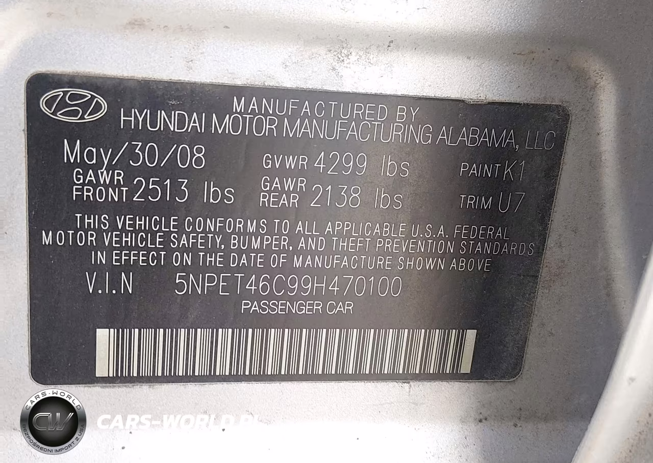 2009 Hyundai Sonata Gls VIN:5NPET46C99H470100 - 9