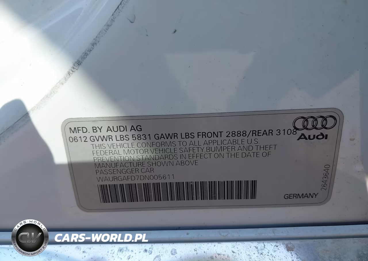 2013 Audi A8 L 3.0T VIN:WAURGAFD7DN005611 - 9