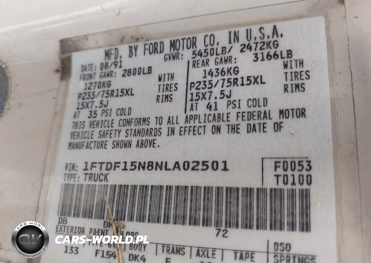 1992 Ford F150 VIN:1FTDF15N8NLA02501 - 9
