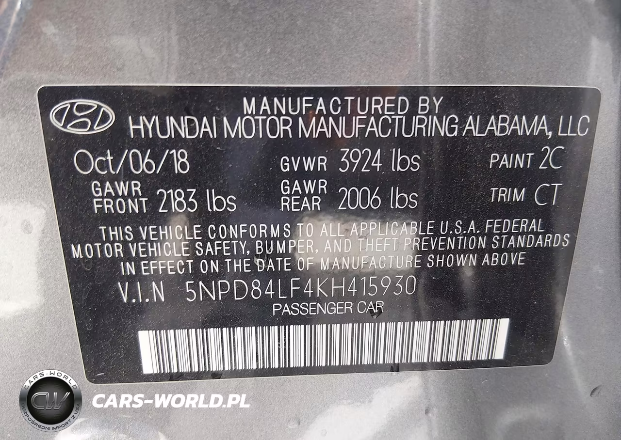 2019 Hyundai Elantra Sel VIN:5NPD84LF4KH415930 - 9